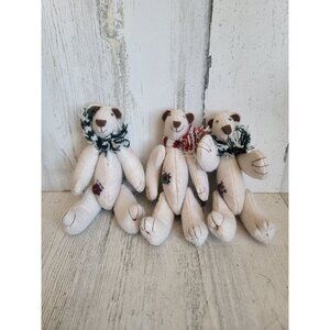 White polar bear jointed set ornament Xmas scarf